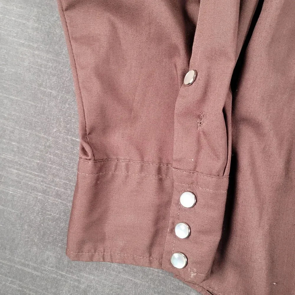 Malco Modes Snap Western Shirt‎ Long Sleeve Flap Pockets USA Size 17 34